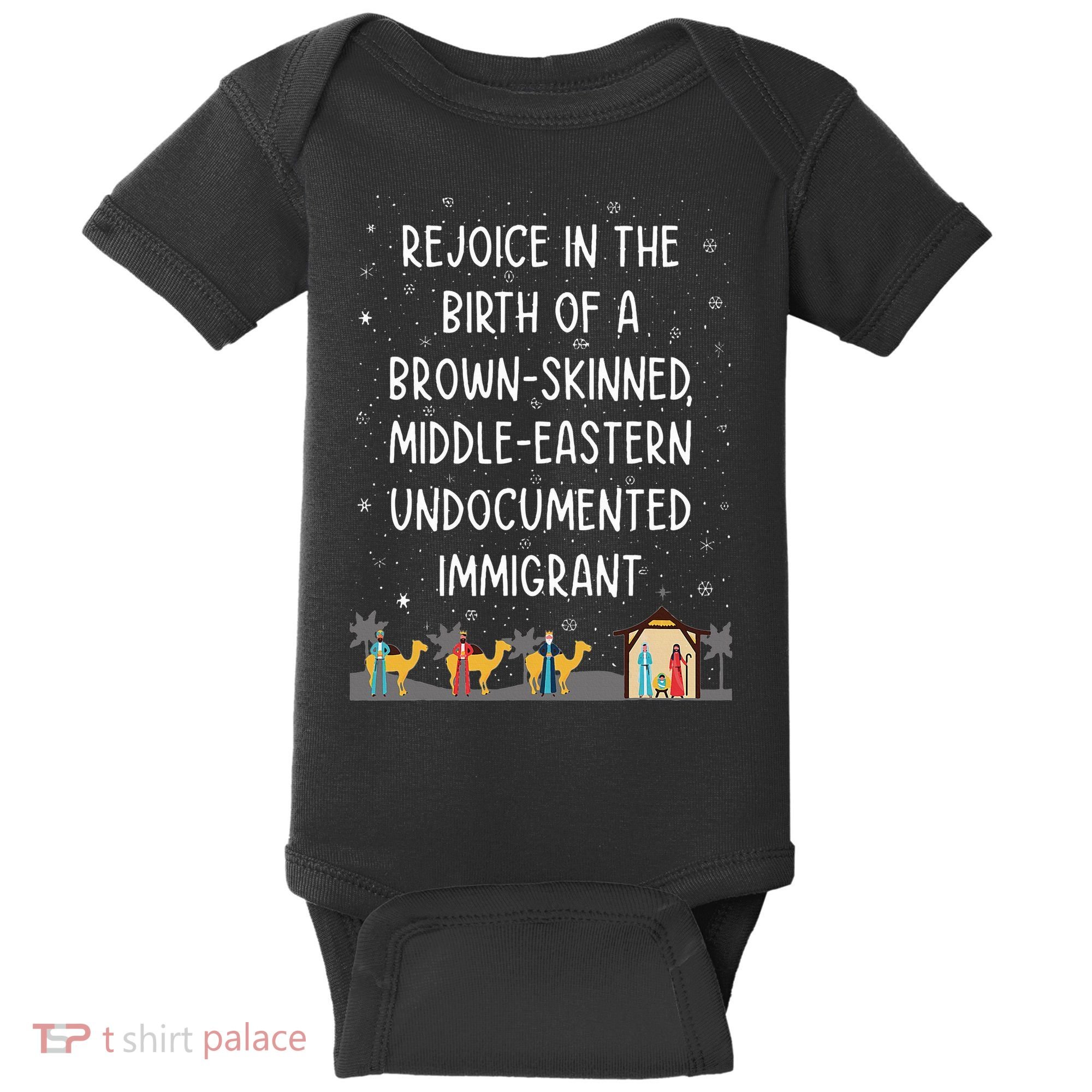 Rejoice In The Birth Of A Brown Skinned Middle Eastern Xmas  Baby Bodysuit