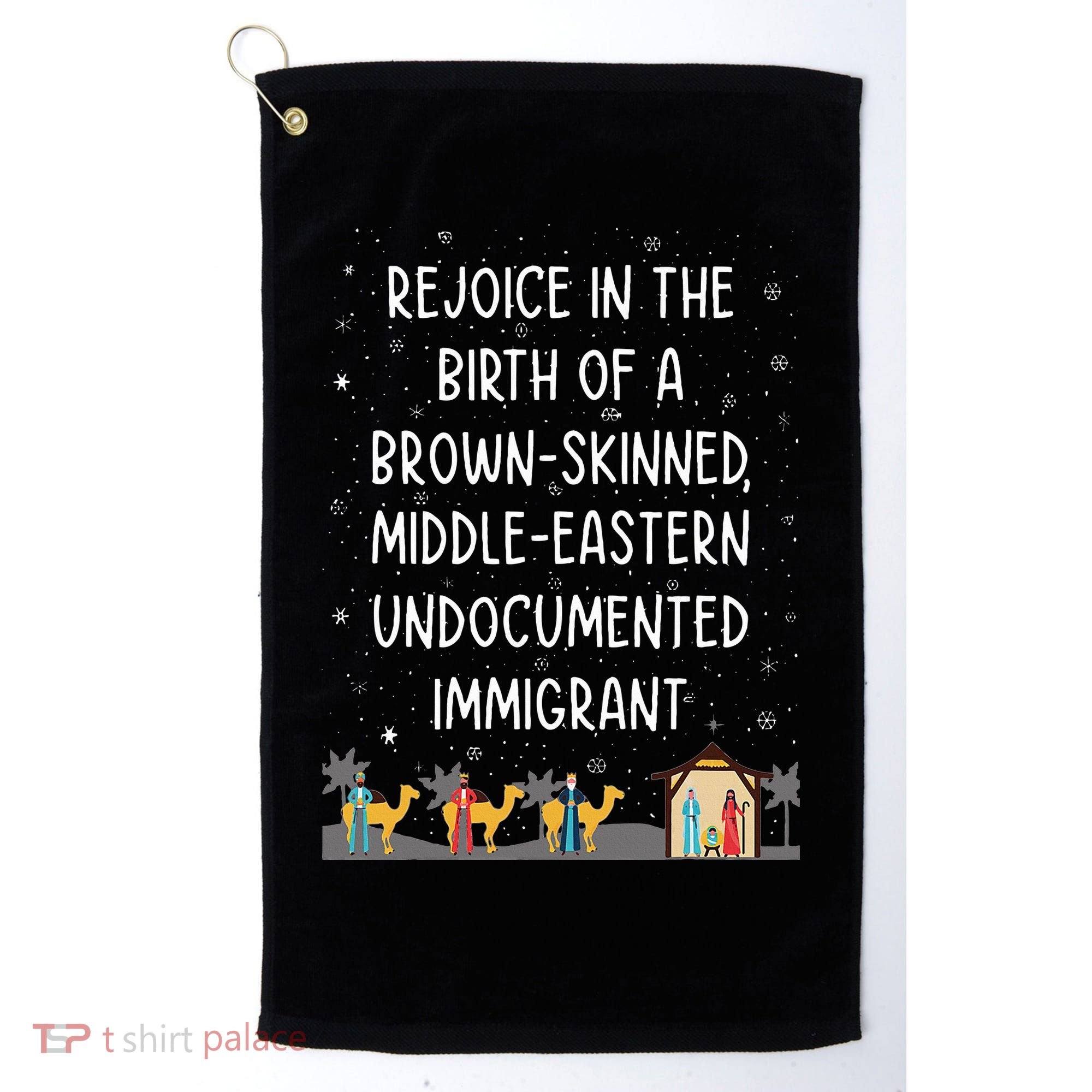 Rejoice In The Birth Of A Brown Skinned Middle Eastern Xmas  Golf Towel