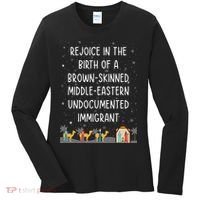 Rejoice In The Birth Of A Brown Skinned Middle Eastern Xmas  Women's Long Sleeve Shirt thumb 0