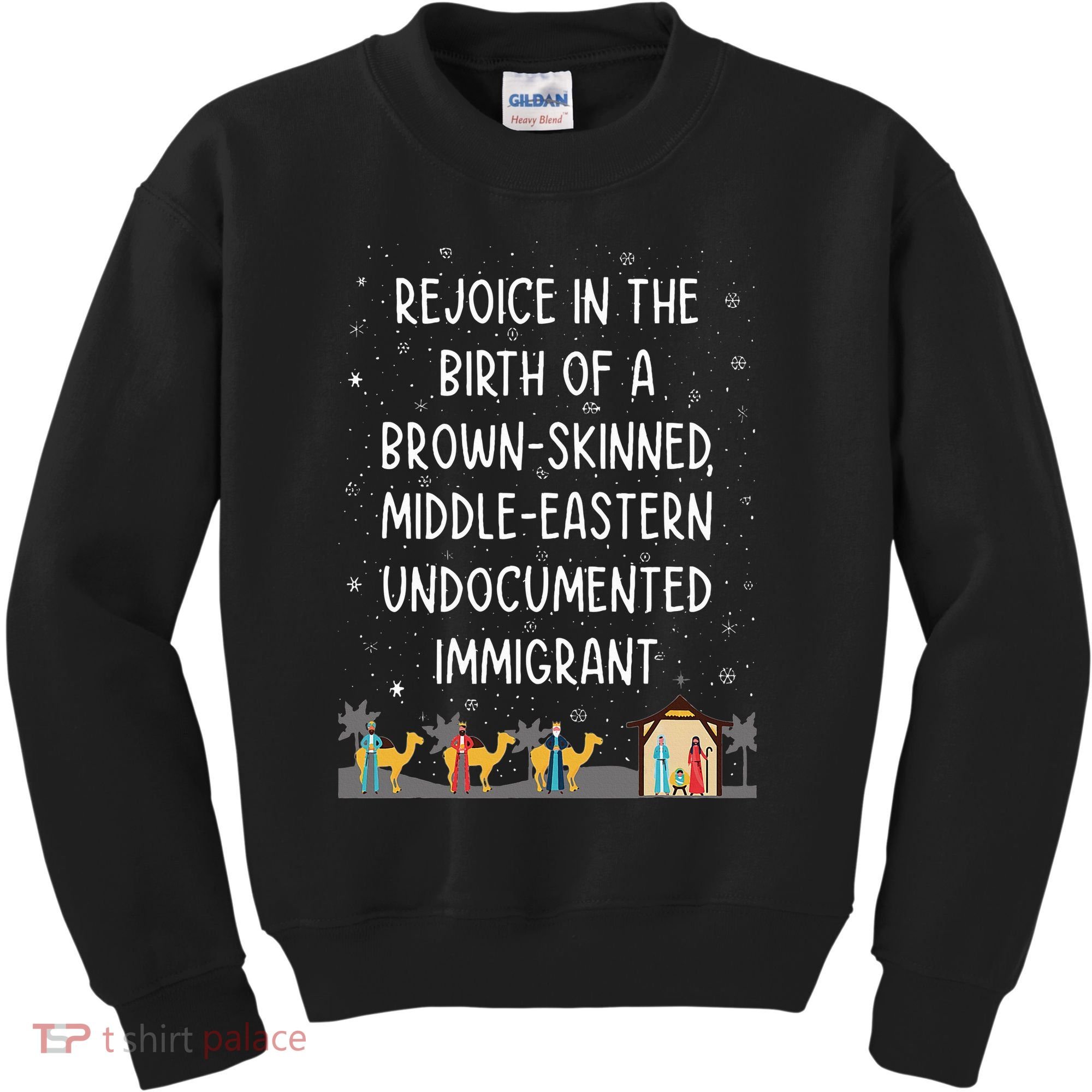 Rejoice In The Birth Of A Brown Skinned Middle Eastern Xmas  Kids Sweatshirt