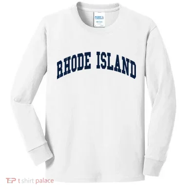 Rhode Island Throwback Design Classic Kids Long Sleeve Shirt