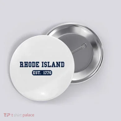 Rhode Island Throwback Design Classic Button