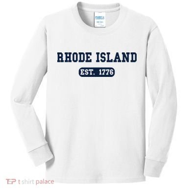 Rhode Island Throwback Design Classic Kids Long Sleeve Shirt