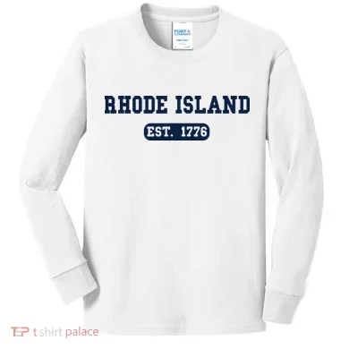 Rhode Island Throwback Design Classic Kids Long Sleeve Shirt