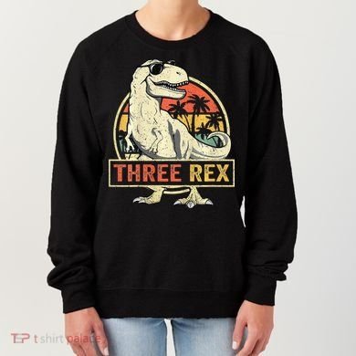 Roaring into Three Dinosaur Birthday Celebration Women's Sweatshirt