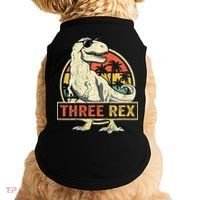 Roaring into Three Dinosaur Birthday Celebration Doggie Tank thumb 0