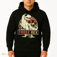 Roaring into Three Dinosaur Birthday Celebration Hoodie thumb 2