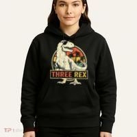Roaring into Three Dinosaur Birthday Celebration Hoodie thumb 5
