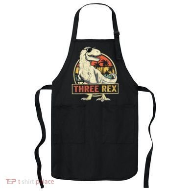 Roaring into Three Dinosaur Birthday Celebration Apron