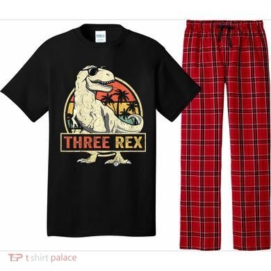 Roaring into Three Dinosaur Birthday Celebration Pajama Set