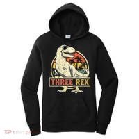 Roaring into Three Dinosaur Birthday Celebration Women's Hoodie thumb 0