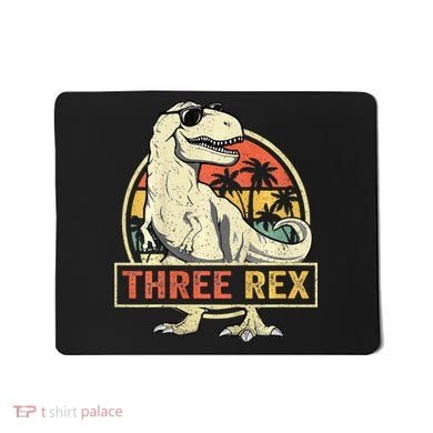 Roaring into Three Dinosaur Birthday Celebration Mousepad