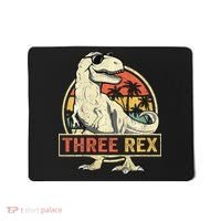 Roaring into Three Dinosaur Birthday Celebration Mousepad thumb 0