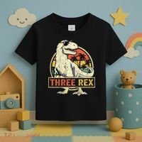 Roaring into Three Dinosaur Birthday Celebration Toddler T-Shirt thumb 3