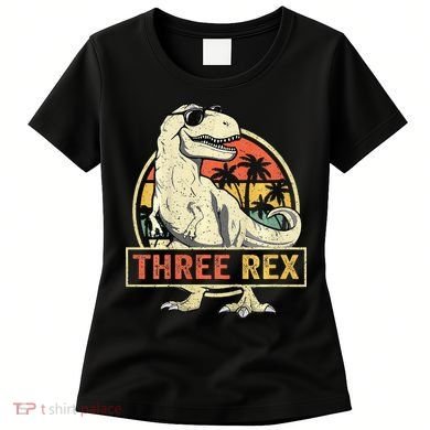 Roaring into Three Dinosaur Birthday Celebration Women's T-Shirt