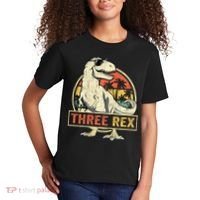 Roaring into Three Dinosaur Birthday Celebration Kids T-Shirt thumb 2