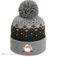 Rollin Into The Holidays Funny Marijuana Santa The Baniff Cuffed Pom Beanie thumb 0