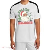 Rollin Into The Holidays Funny Marijuana Santa Sport-Tek Competitor United Soccer Jersey thumb 0