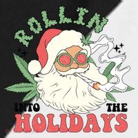 Rollin Into The Holidays Funny Marijuana Santa Sport-Tek Competitor United Soccer Jersey thumb 4