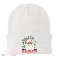 Rollin Into The Holidays Funny Marijuana Santa Beanie thumb 0
