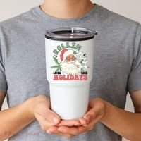 Rollin Into The Holidays Funny Marijuana Santa Tumbler thumb 2