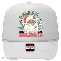 Rollin Into The Holidays Funny Marijuana Santa Hat thumb 0