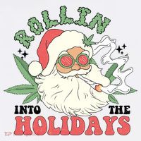 Rollin Into The Holidays Funny Marijuana Santa Visor thumb 3