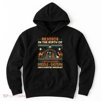Rejoice In The Birth Of A Brown Skinned Middle Eastern Jesus Hoodie thumb 0