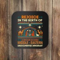 Rejoice In The Birth Of A Brown Skinned Middle Eastern Jesus Coaster thumb 0