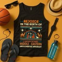 Rejoice In The Birth Of A Brown Skinned Middle Eastern Jesus Tank Top thumb 4