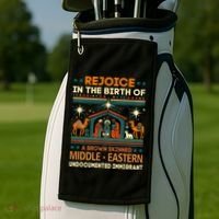 Rejoice In The Birth Of A Brown Skinned Middle Eastern Jesus Golf Towel thumb 2