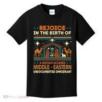 Rejoice In The Birth Of A Brown Skinned Middle Eastern Jesus Kids T-Shirt thumb 0