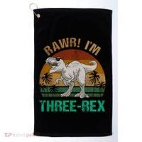 Rawr I'm Three Rex 3rd Birthday T-rex Dinosaur 3 Years Old Golf Towel thumb 0