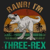 Rawr I'm Three Rex 3rd Birthday T-rex Dinosaur 3 Years Old Golf Towel thumb 3