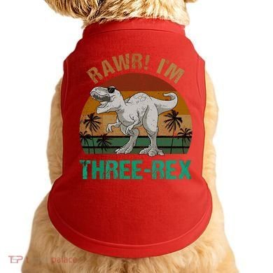Rawr I'm Three Rex 3rd Birthday T-rex Dinosaur 3 Years Old Doggie Tank