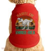 Rawr I'm Three Rex 3rd Birthday T-rex Dinosaur 3 Years Old Doggie Tank thumb 0