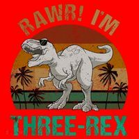 Rawr I'm Three Rex 3rd Birthday T-rex Dinosaur 3 Years Old USA-Made Doggie Bandana thumb 2