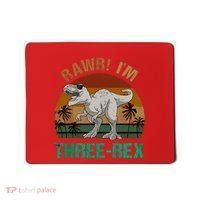 Rawr I'm Three Rex 3rd Birthday T-rex Dinosaur 3 Years Old Mousepad thumb 0