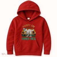 Rawr I'm Three Rex 3rd Birthday T-rex Dinosaur 3 Years Old Kids Hoodie thumb 0