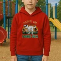 Rawr I'm Three Rex 3rd Birthday T-rex Dinosaur 3 Years Old Kids Hoodie thumb 2