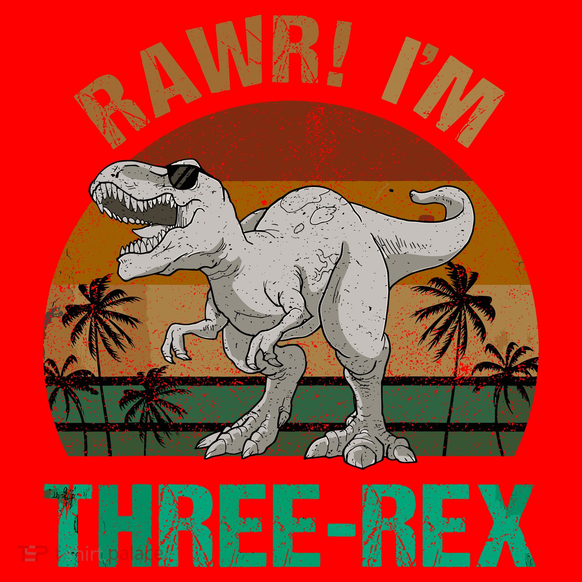 Rawr I'm Three Rex 3rd Birthday T-rex Dinosaur 3 Years Old Kids Hoodie