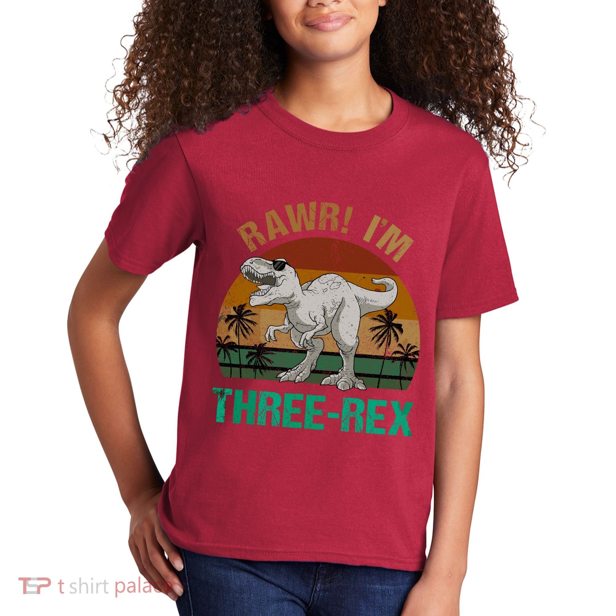 Rawr I'm Three Rex 3rd Birthday T-rex Dinosaur 3 Years Old Kids T-Shirt