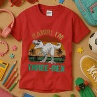 Rawr I'm Three Rex 3rd Birthday T-rex Dinosaur 3 Years Old Kids T-Shirt thumb 3