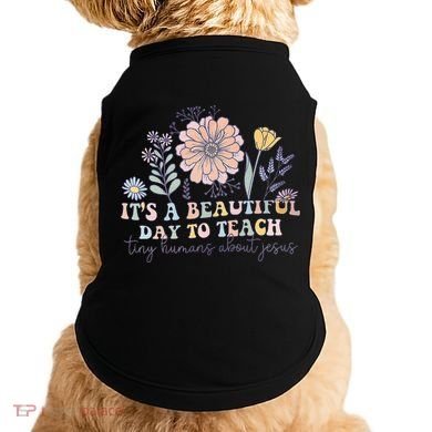 Retro I Teach Tiny Humans About Jesus Christian Teacher Doggie Tank
