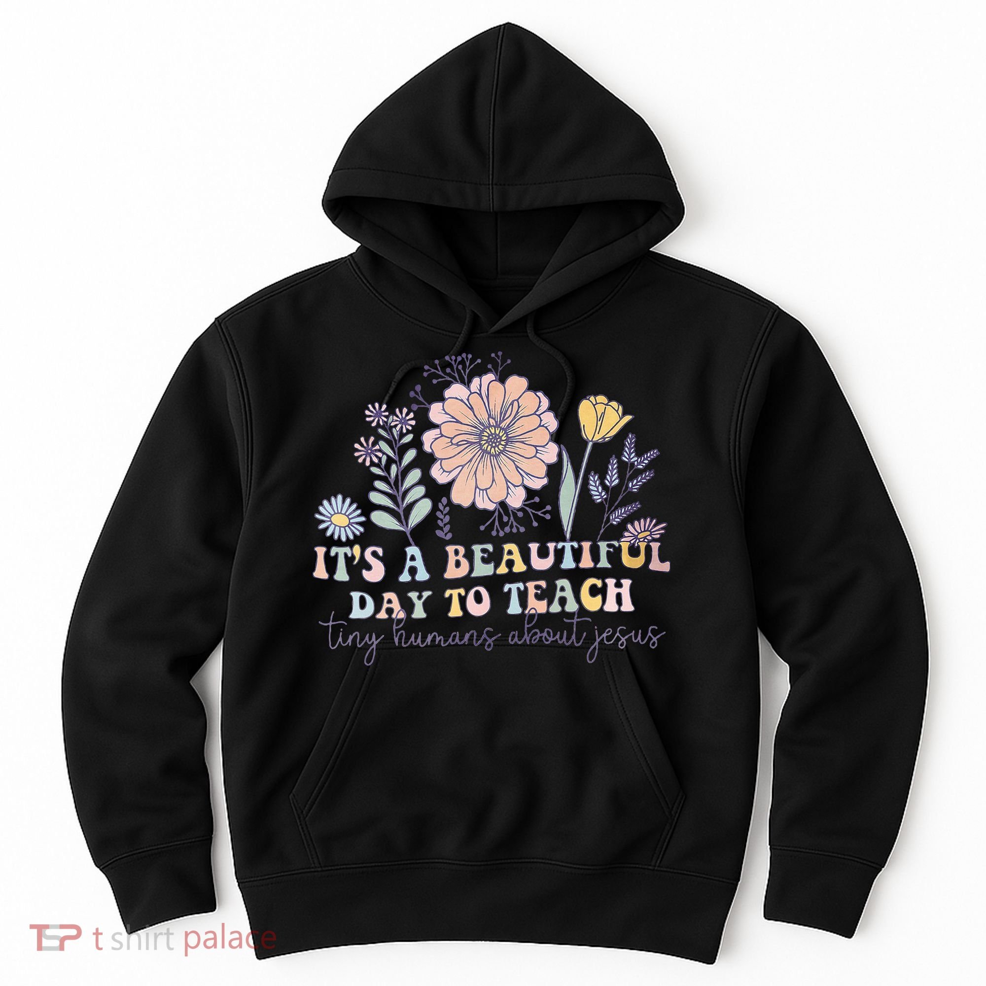 Retro I Teach Tiny Humans About Jesus Christian Teacher Hoodie