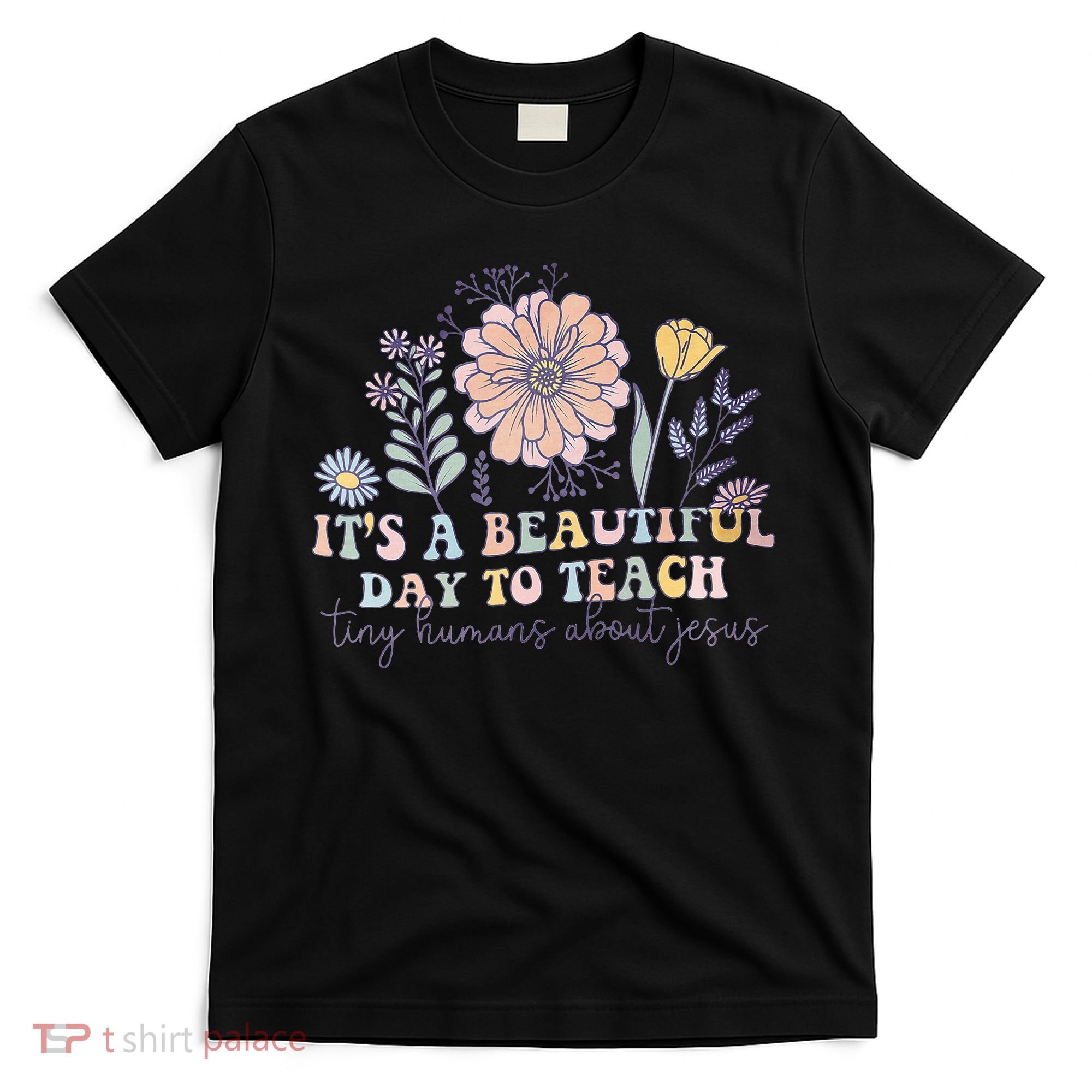 Retro I Teach Tiny Humans About Jesus Christian Teacher T-Shirt