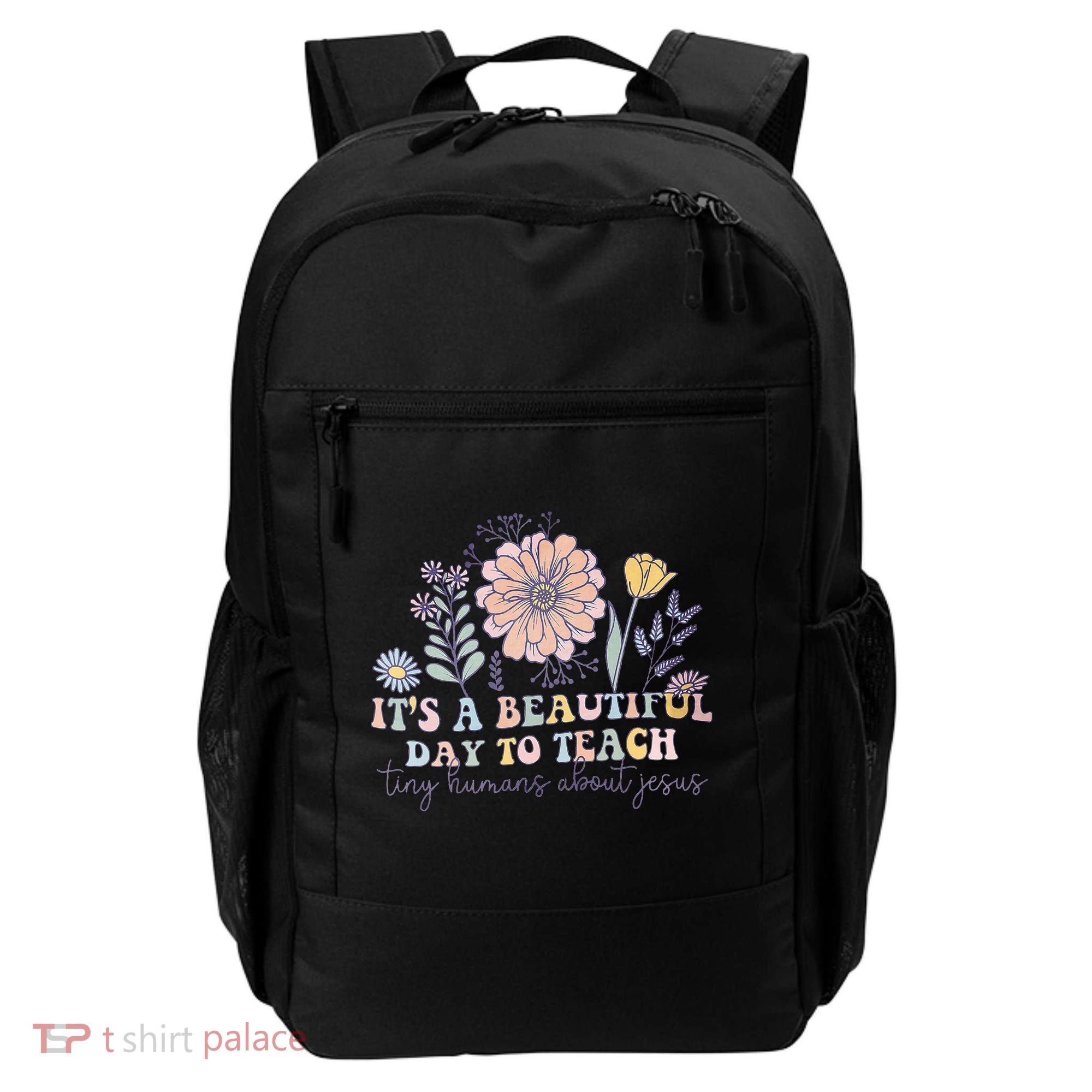 Retro I Teach Tiny Humans About Jesus Christian Teacher Backpack