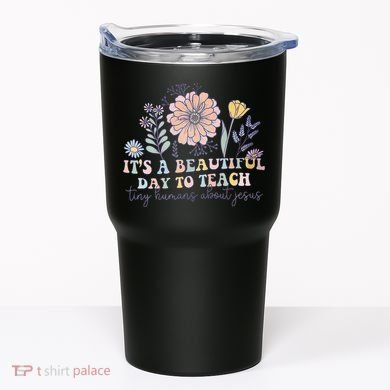 Retro I Teach Tiny Humans About Jesus Christian Teacher Tumbler