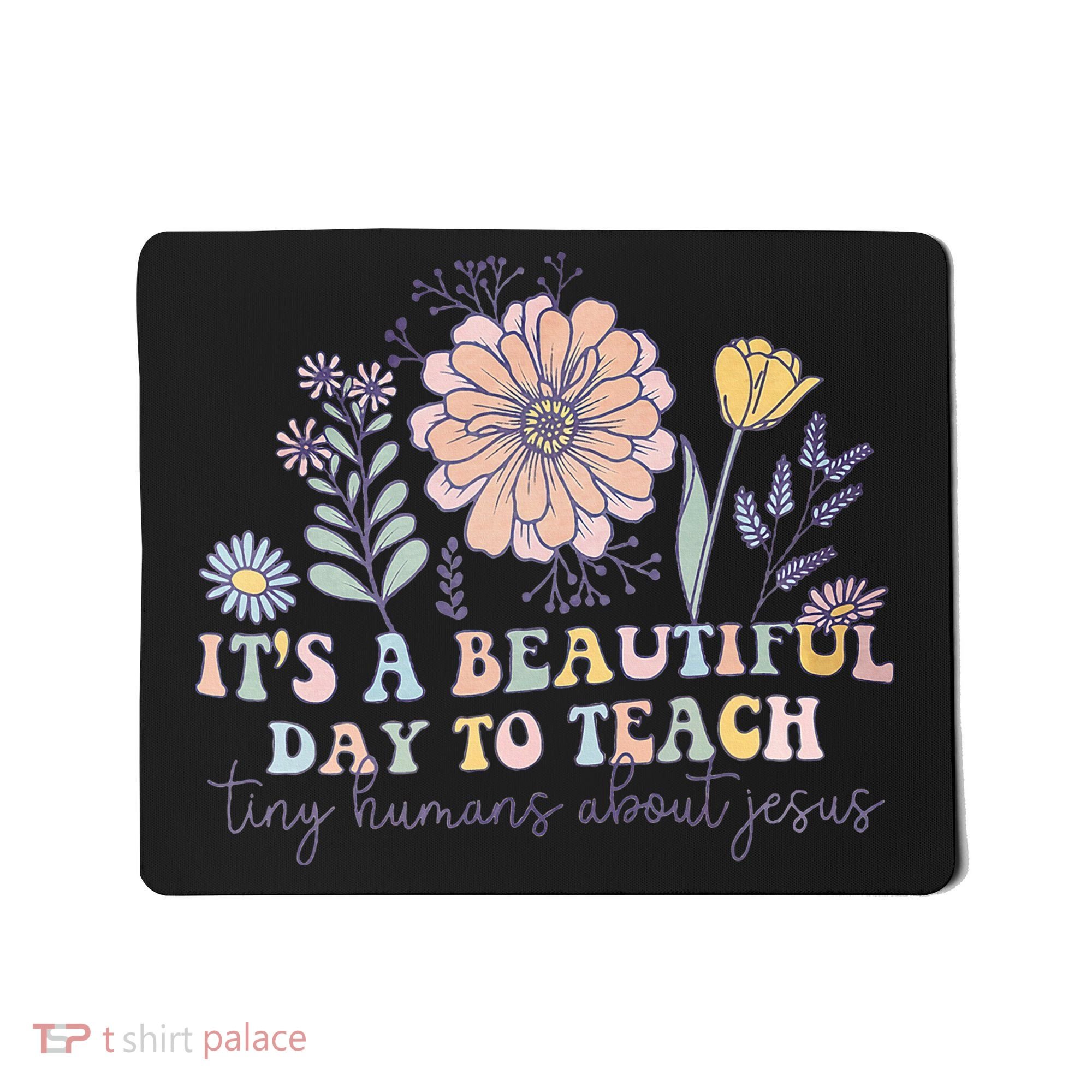 Retro I Teach Tiny Humans About Jesus Christian Teacher Mousepad