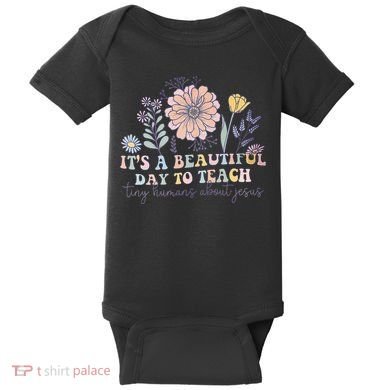 Retro I Teach Tiny Humans About Jesus Christian Teacher Baby Bodysuit